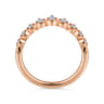 Curved Wedding Ring in 14k Rose Gold with Round Natural Diamond at Gabriel & Co.