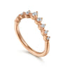 Curved Wedding Ring in 14k Rose Gold with Round Natural Diamond at Gabriel & Co.