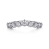 Curved Wedding Ring in 14k White Gold with Round Natural Diamond at Gabriel & Co.