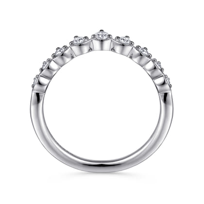 Akili - Vintage Inspired 14K White Gold Curved Diamond Anniversary Band