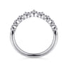 Curved Wedding Ring in 14k White Gold with Round Natural Diamond at Gabriel & Co.