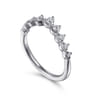 Curved Wedding Ring in 14k White Gold with Round Natural Diamond at Gabriel & Co.