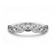 Akili - Vintage Inspired 14K White Gold Curved Diamond Anniversary Band
