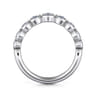 Curved Wedding Ring in 14k White Gold with Round Natural Diamond at Gabriel & Co.