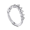 Curved Wedding Ring in 14k White Gold with Round Natural Diamond at Gabriel & Co.