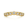 Curved Wedding Ring in 14k Yellow Gold with Round Natural Diamond at Gabriel & Co.
