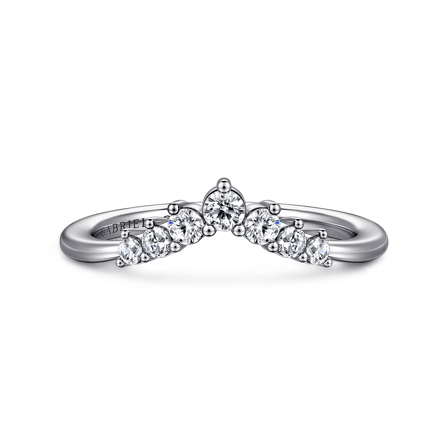 Alanni - Curved-14K White Gold Diamond Anniversary Band