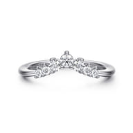 Alanni - Curved-14K White Gold Diamond Anniversary Band