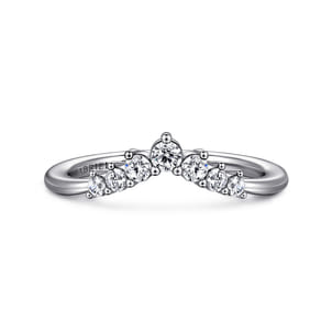 Alanni - Curved-14K White Gold Diamond Anniversary Band
