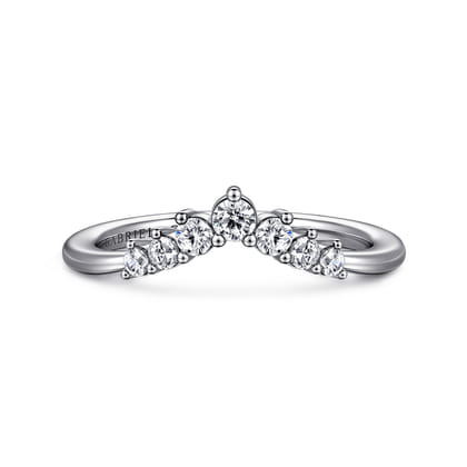 Alanni - Curved-14K White Gold Diamond Anniversary Band