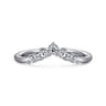 Curved Wedding Ring in 14k White Gold with Round Natural Diamond at Gabriel & Co.