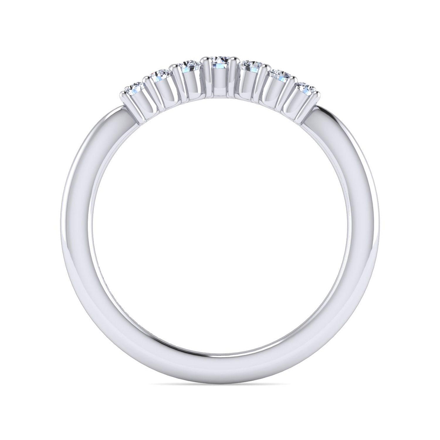 Alanni - Curved-14K White Gold Diamond Anniversary Band