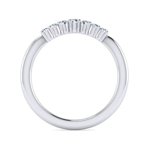 Alanni - Curved-14K White Gold Diamond Anniversary Band