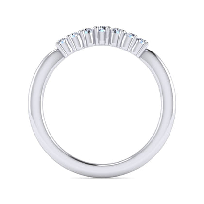 Alanni - Curved-14K White Gold Diamond Anniversary Band