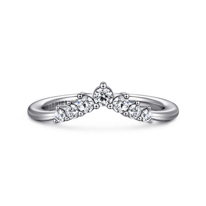 Alanni - Curved-Platinum Diamond Anniversary Band