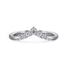 Curved Wedding Ring in Platinum with Round Natural Diamond at Gabriel & Co.
