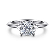Alden - 14K White Gold Split Shank Cushion Cut Diamond Engagement Ring