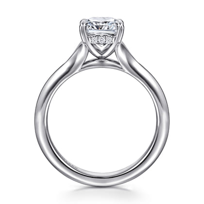Alden - 14K White Gold Split Shank Cushion Cut Diamond Engagement Ring