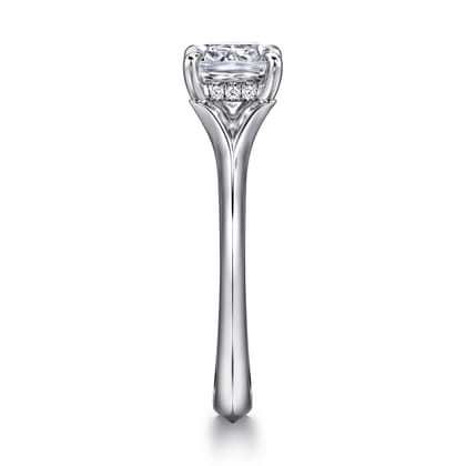 Alden - 14K White Gold Split Shank Cushion Cut Diamond Engagement Ring