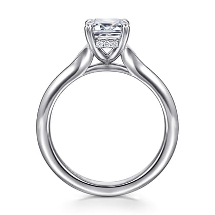 Alden - 14K White Gold Split Shank Emerald Cut Diamond Engagement Ring