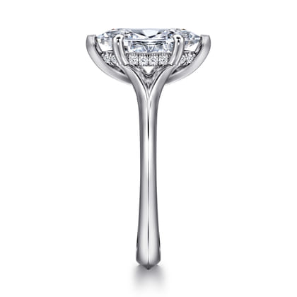 Alden - 14K White Gold Split Shank Marquise Shape Diamond Engagement Ring