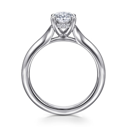 Alden - 14K White Gold Split Shank Oval Diamond Engagement Ring