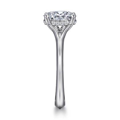 Alden - 14K White Gold Split Shank Oval Diamond Engagement Ring