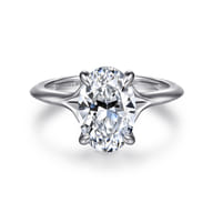 Alden - 14K White Gold Split Shank Oval Diamond Engagement Ring