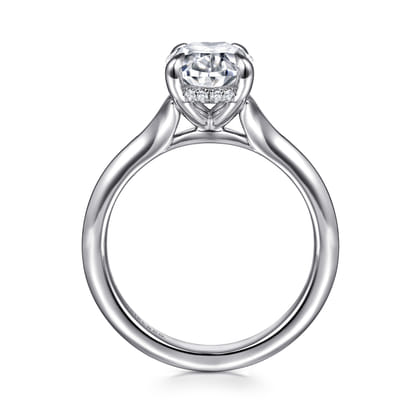 Alden - 14K White Gold Split Shank Oval Diamond Engagement Ring