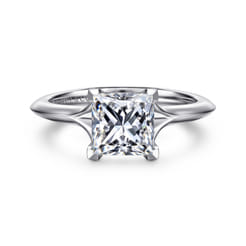 Alden - 14K White Gold Split Shank Princess Cut Diamond Engagement Ring