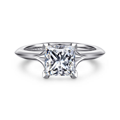 Alden - 14K White Gold Split Shank Princess Cut Diamond Engagement Ring