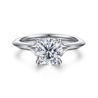 Alden - 14K White Gold Split Shank Round Diamond Engagement Ring