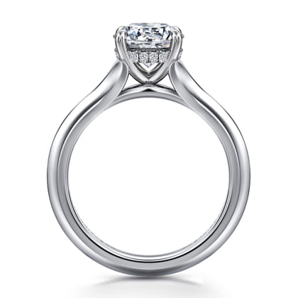 Alden - 14K White Gold Split Shank Round Diamond Engagement Ring
