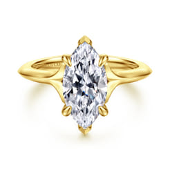 Alden - 14K Yellow Gold Split Shank Oval Diamond Engagement Ring