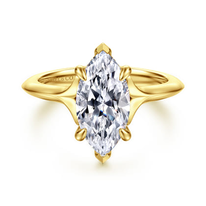 Alden - 14K Yellow Gold Split Shank Oval Diamond Engagement Ring