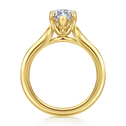 Alden - 14K Yellow Gold Split Shank Oval Diamond Engagement Ring