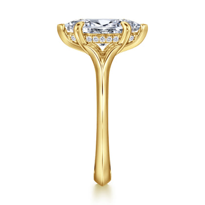 Alden - 14K Yellow Gold Split Shank Oval Diamond Engagement Ring