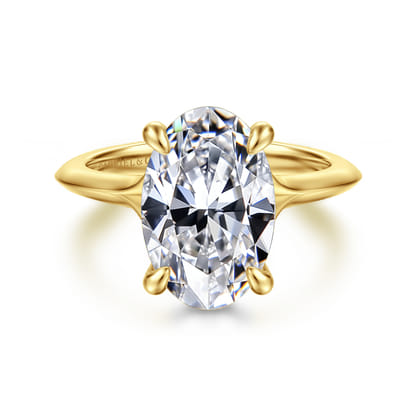 Alden - 14K Yellow Gold Split Shank Oval Diamond Engagement Ring