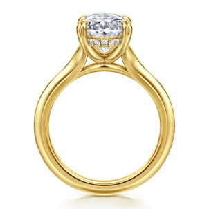 Alden - 14K Yellow Gold Split Shank Oval Diamond Engagement Ring
