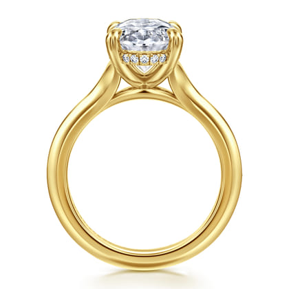 Alden - 14K Yellow Gold Split Shank Oval Diamond Engagement Ring