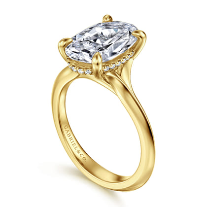 Alden - 14K Yellow Gold Split Shank Oval Diamond Engagement Ring