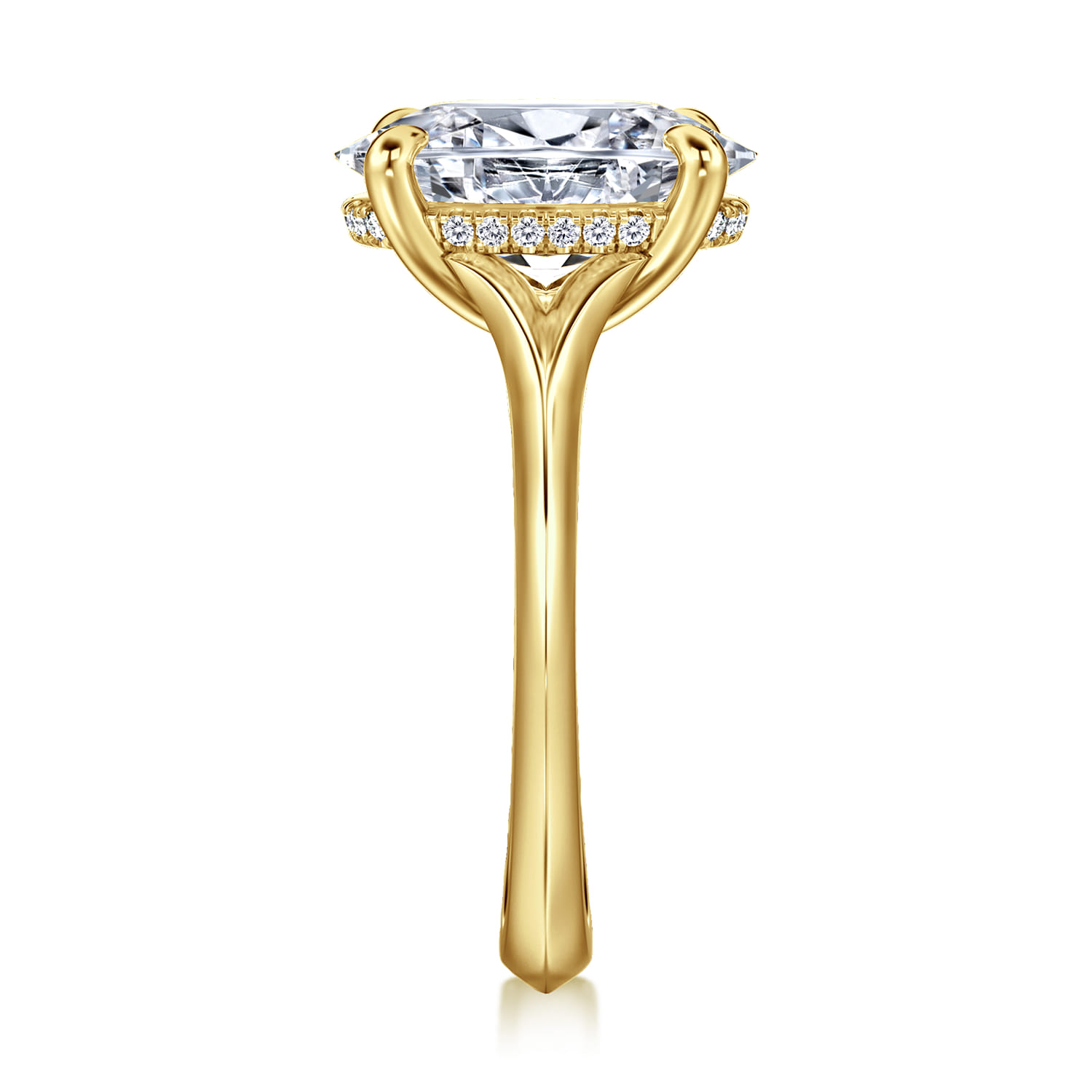 Alden - 14K Yellow Gold Split Shank Oval Diamond Engagement Ring