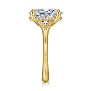 Alden - 14K Yellow Gold Split Shank Oval Diamond Engagement Ring