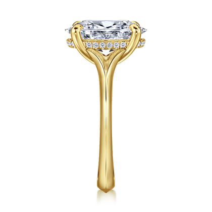 Alden - 14K Yellow Gold Split Shank Oval Diamond Engagement Ring