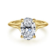 Alden - 14K Yellow Gold Split Shank Oval Diamond Engagement Ring