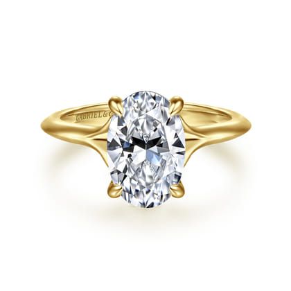 Alden - 14K Yellow Gold Split Shank Oval Diamond Engagement Ring