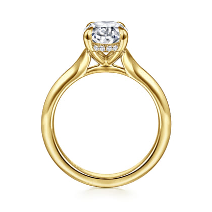 Alden - 14K Yellow Gold Split Shank Oval Diamond Engagement Ring