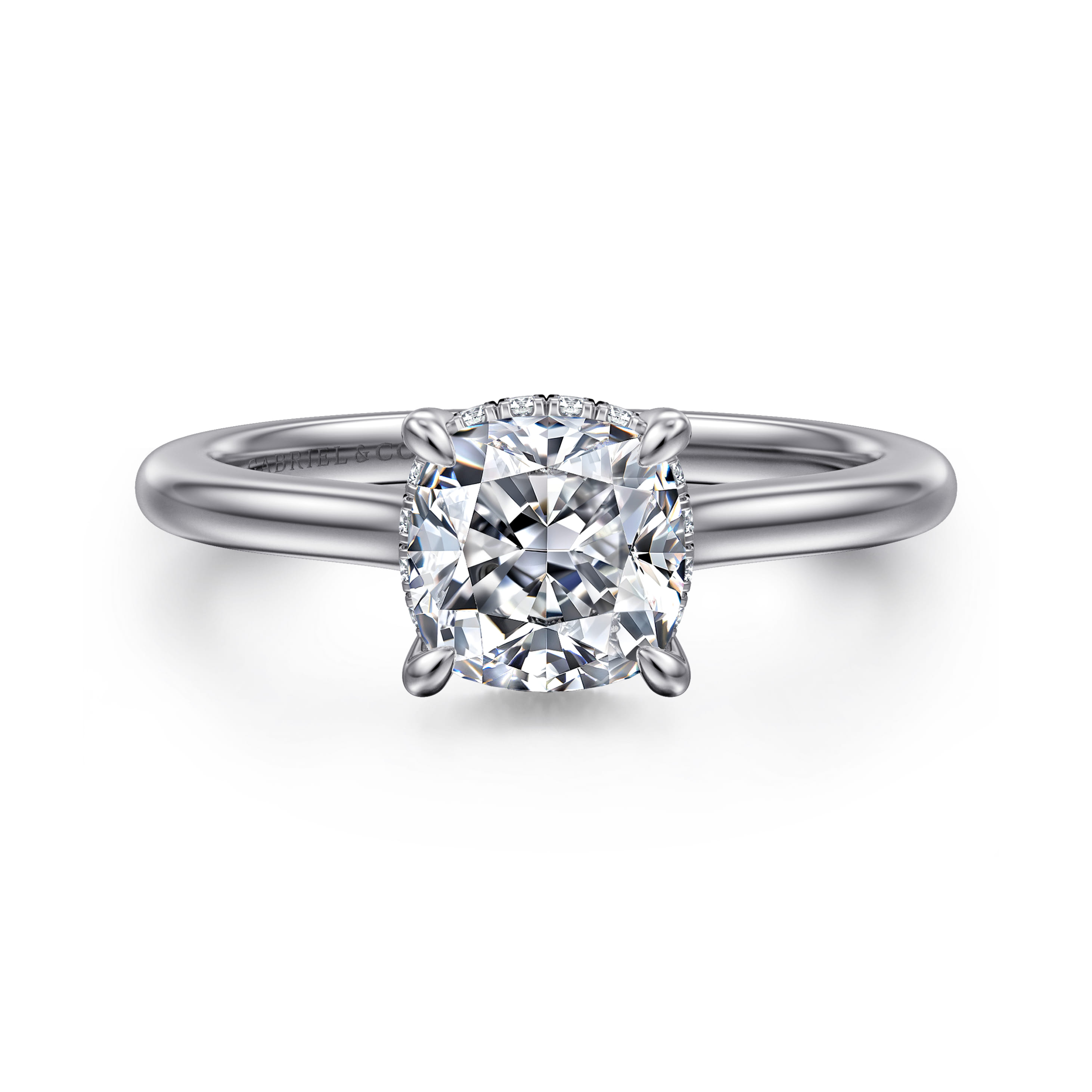 Aldon - 14K White Gold Cushion Diamond Engagement Ring