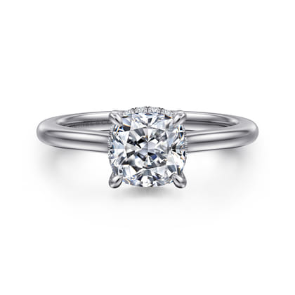 Aldon - 14K White Gold Cushion Diamond Engagement Ring
