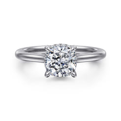 Aldon - 14K White Gold Cushion Halo Diamond Engagement Ring
